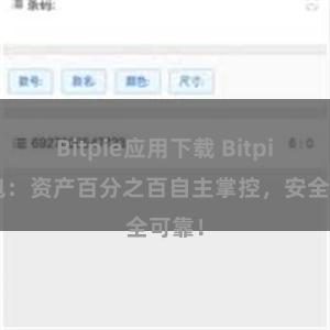 Bitpie应用下载 Bitpie钱包：资产百分之百自主掌控，安全可靠！