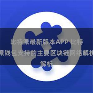 比特派最新版本APP 比特派钱包支持的主要区块链网络解析