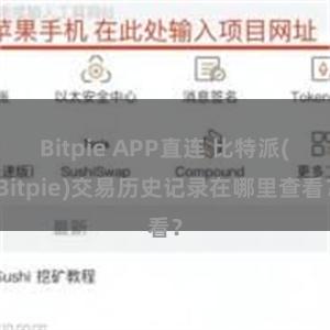 Bitpie APP直连 比特派(Bitpie)交易历史记录在哪里查看？