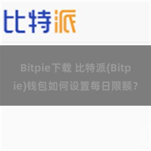 Bitpie下载 比特派(Bitpie)钱包如何设置每日限额？