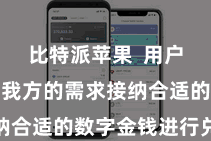 比特派苹果 用户不错左证我方的需求接纳合适的数字金钱进行兑换