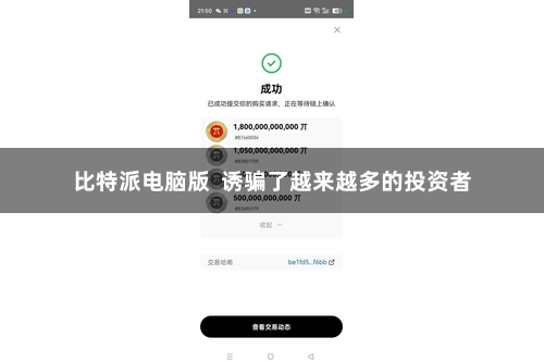 比特派电脑版  诱骗了越来越多的投资者