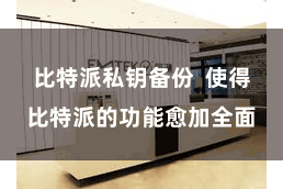 比特派私钥备份  使得比特派的功能愈加全面